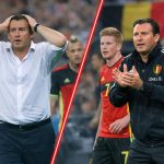 Marc Wilmots langs de zijlijn bij de Rode Duivels