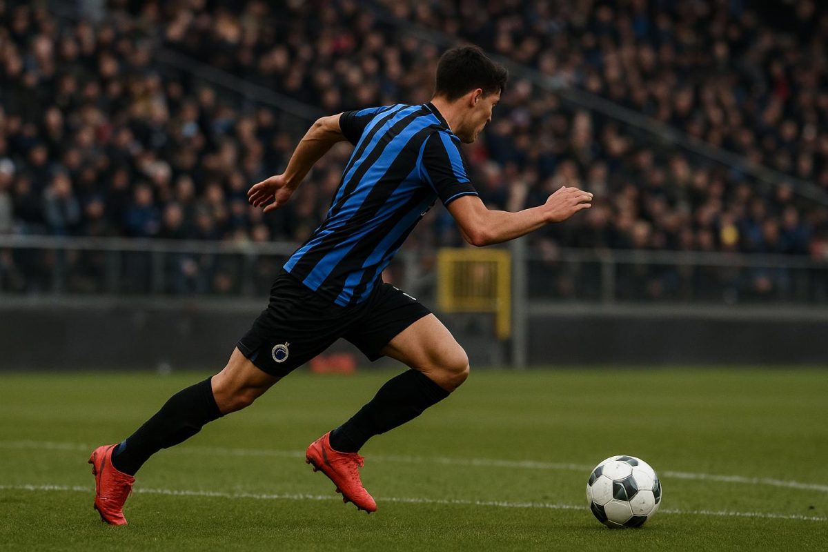Actiebeeld van Mamadou Diakhon in het shirt van Club Brugge tijdens een wedstrijd