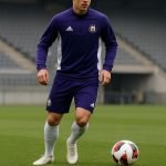 Nathan De Cat van RSC Anderlecht in trainingscontext op het veld