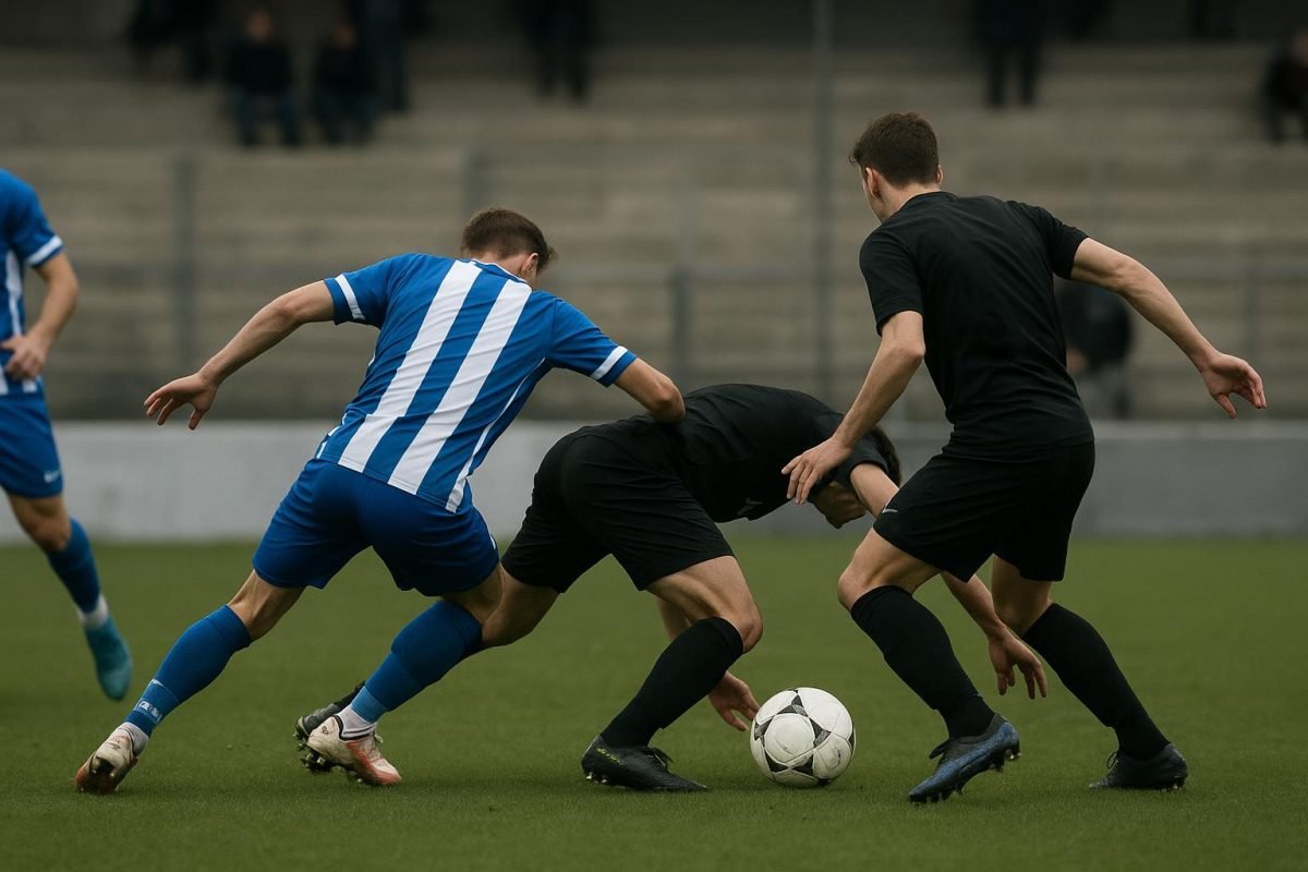 Spelmoment uit Jong KAA Gent tegen Club NXT in de Challenger Pro League