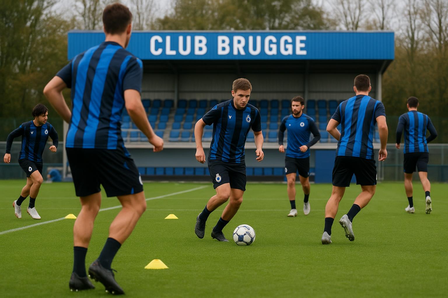 Spelers van Club Brugge op training tijdens de interlandbreak