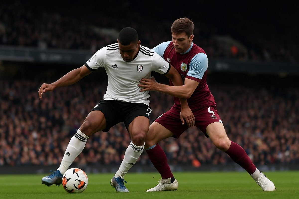 Spelmoment tijdens Fulham tegen Burnley in de Premier League