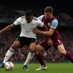 Spelmoment tijdens Fulham tegen Burnley in de Premier League