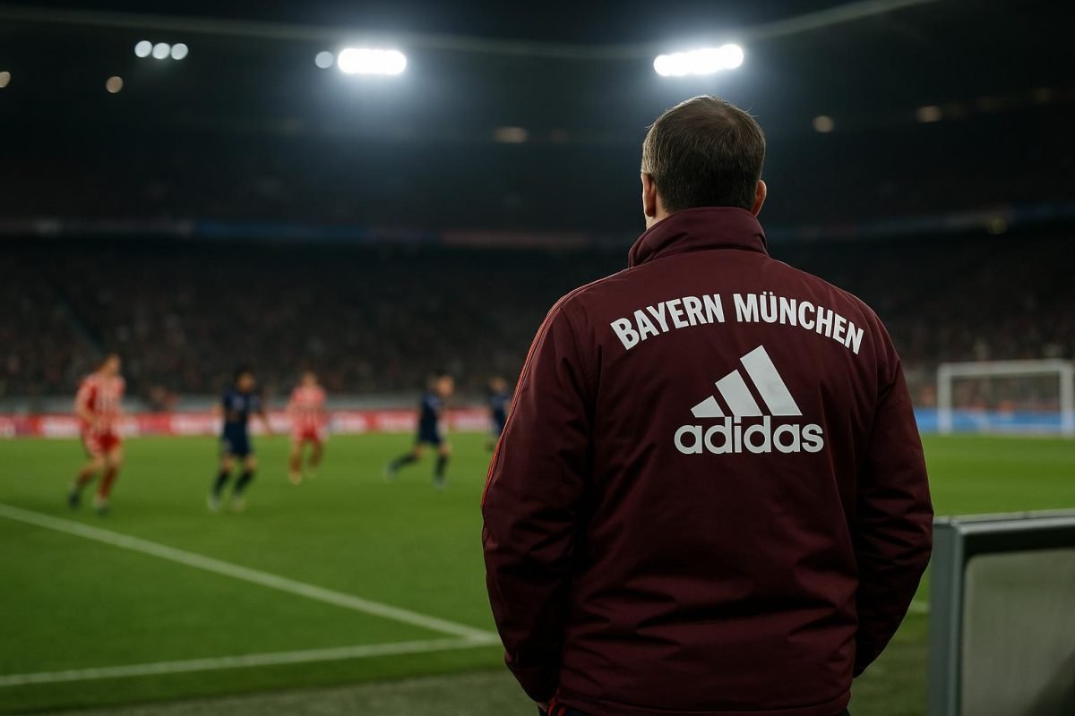 Vincent Kompany langs de zijlijn bij Bayern München tijdens een wedstrijd