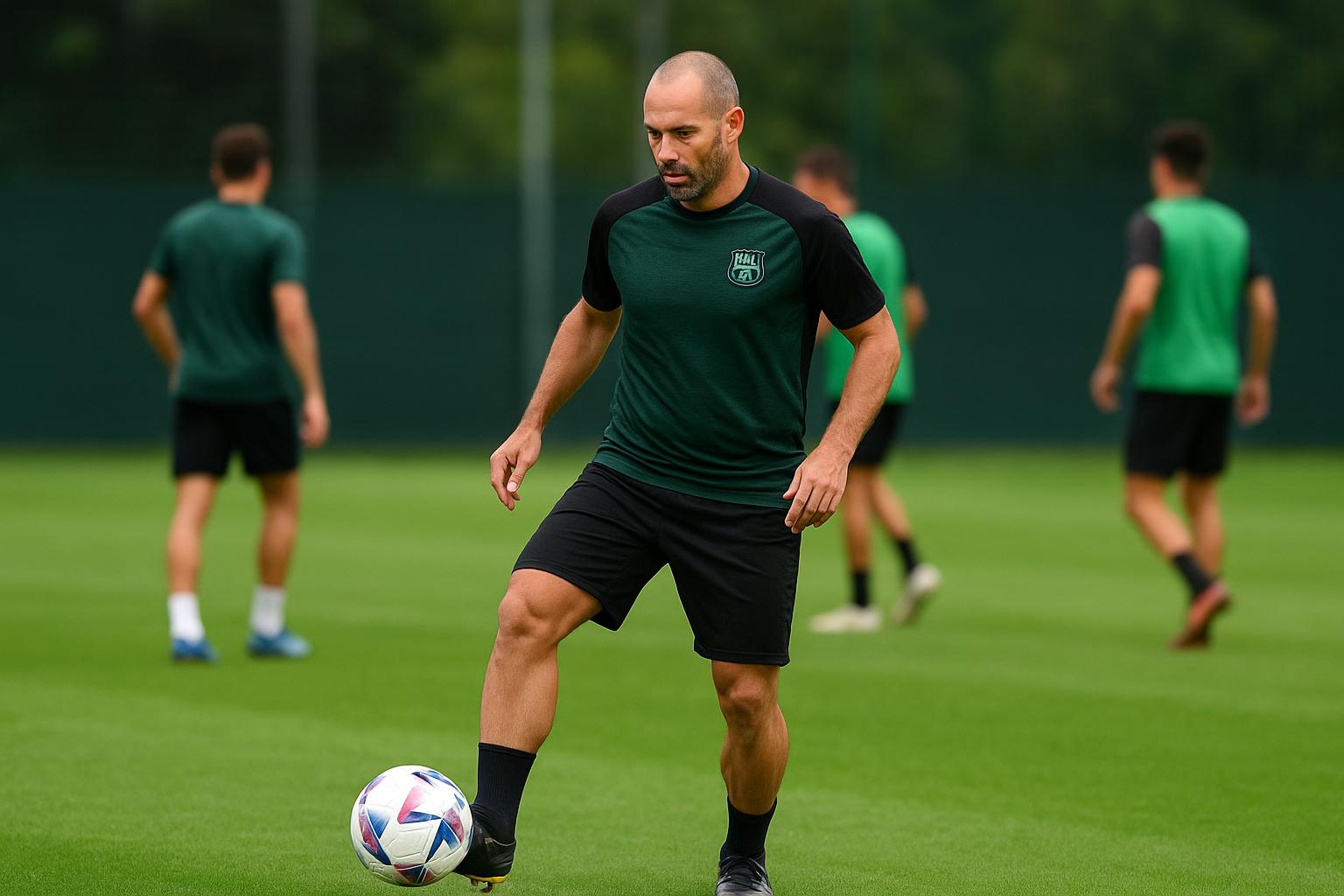 Nemanja Matic in trainingstenue bij Sassuolo tijdens een trainingssessie