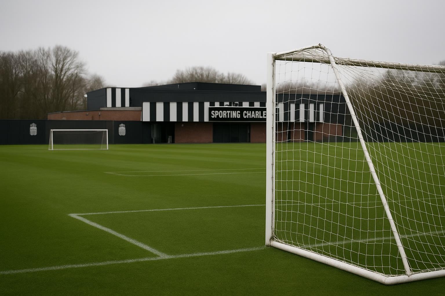 Sfeerbeeld aan het oefencomplex van Sporting Charleroi