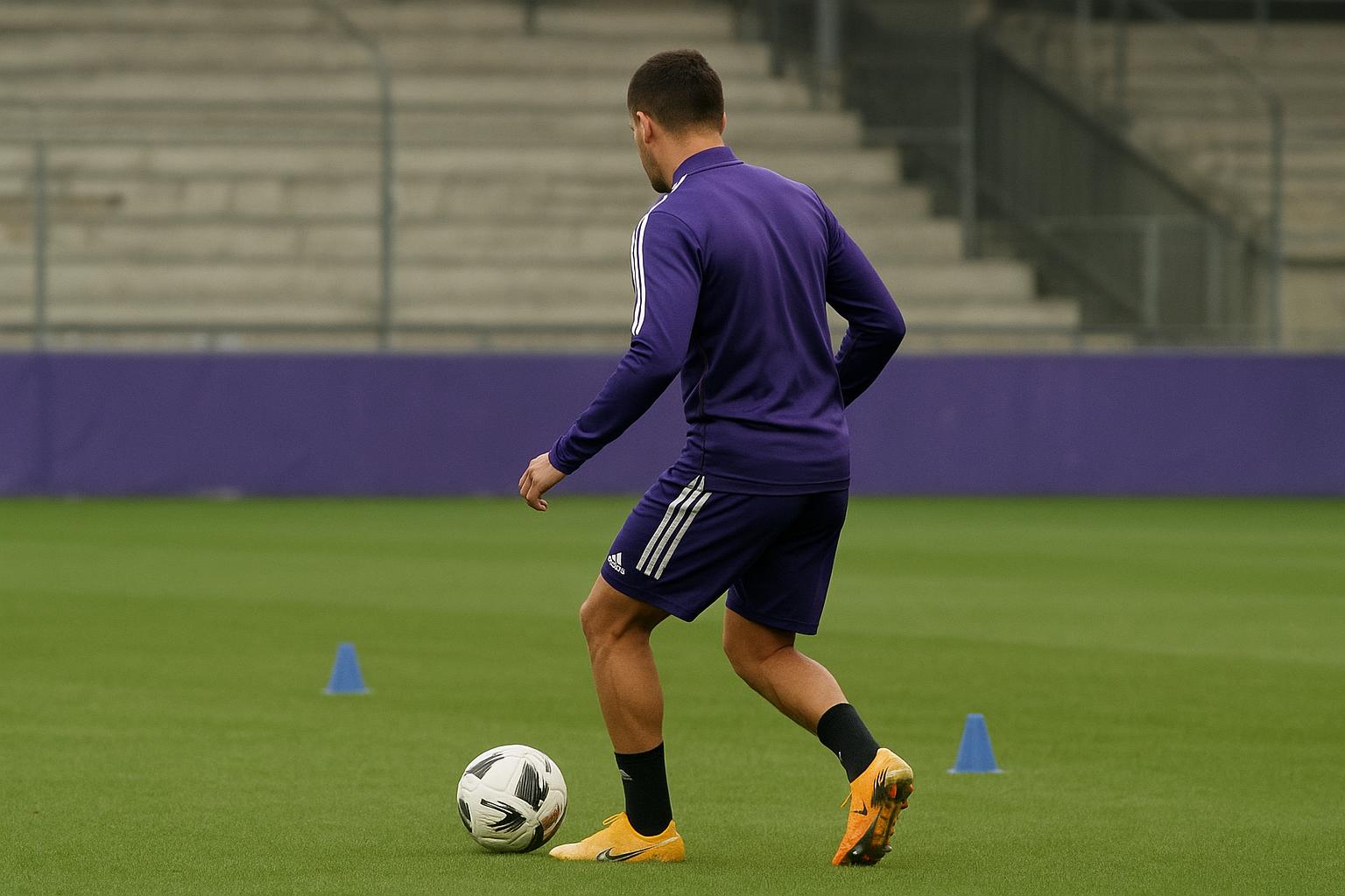 Mats Rits van RSC Anderlecht tijdens een training in het Lotto Park