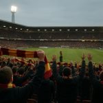 Supporters in een Belgisch stadion tijdens de slotspeeldag van de Jupiler Pro League