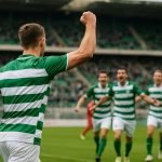 AS Saint-Etienne viert een doelpunt tegen Annecy in de Ligue 2