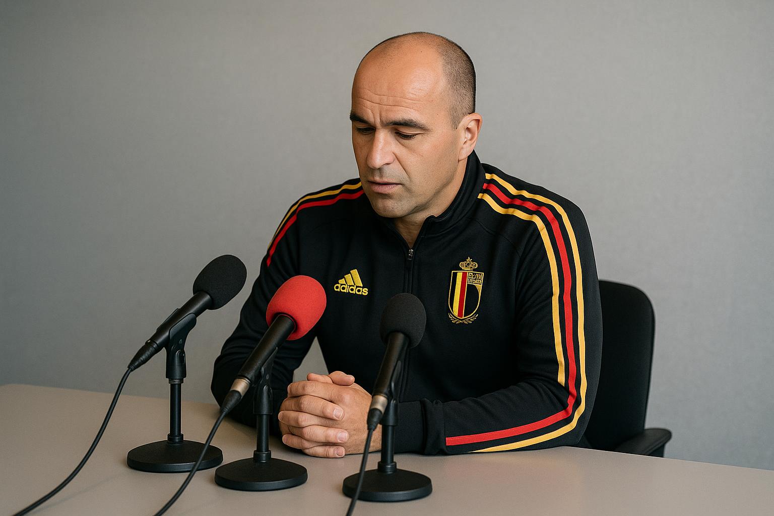 Rudi Garcia tijdens een persmoment van de Rode Duivels