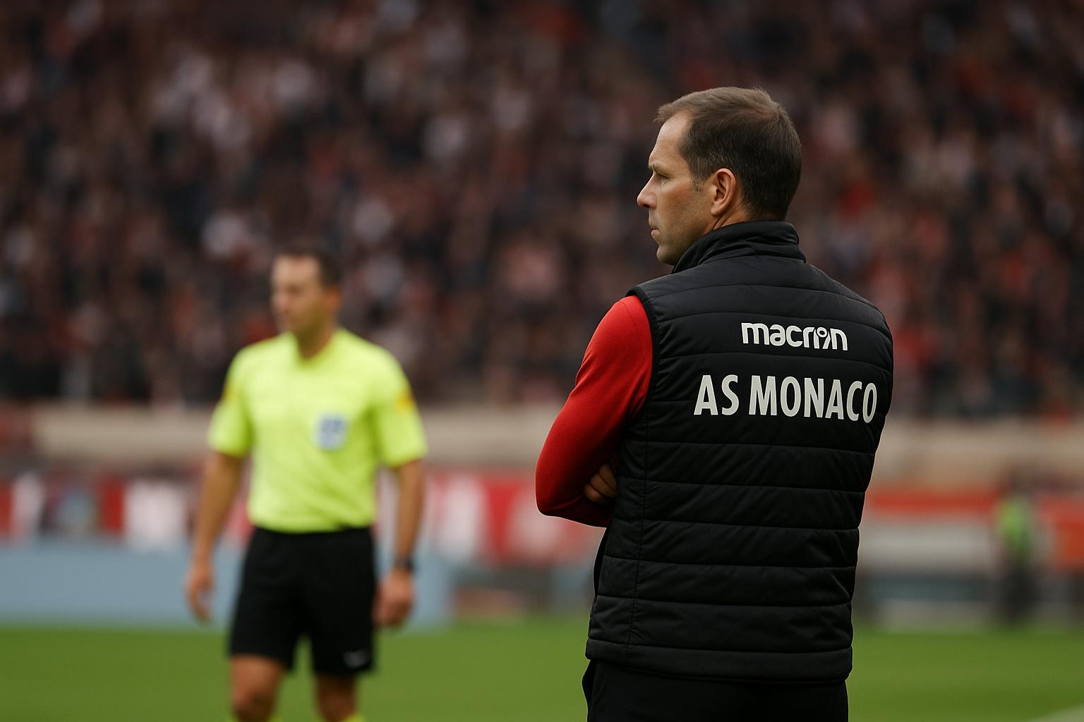 Sébastien Pocognoli langs de zijlijn als coach van AS Monaco in de Ligue 1