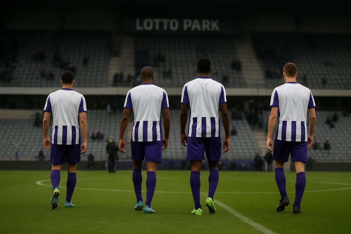 Spelers van RSC Anderlecht stappen teleurgesteld van het veld in het Lotto Park na de match tegen Cercle Brugge.