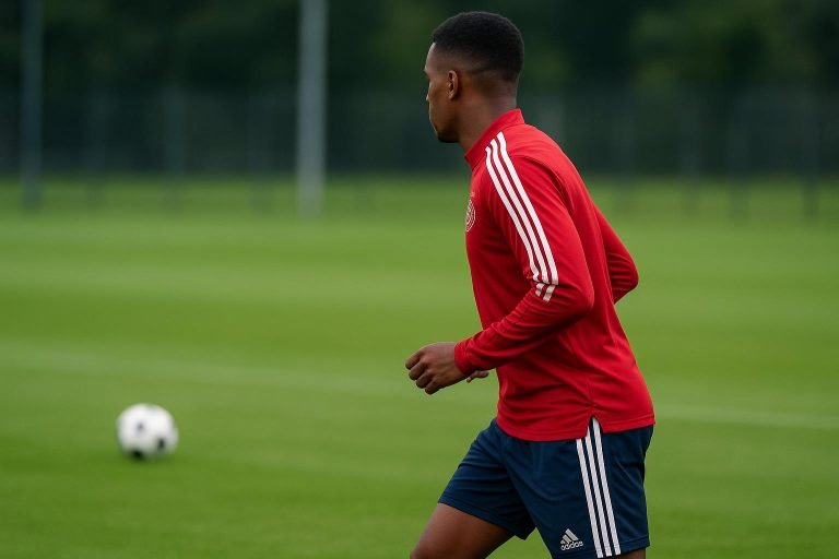 Rayane Bounida in Ajax-context tijdens een trainingsmoment, met focus op het nationale ploegdossier
