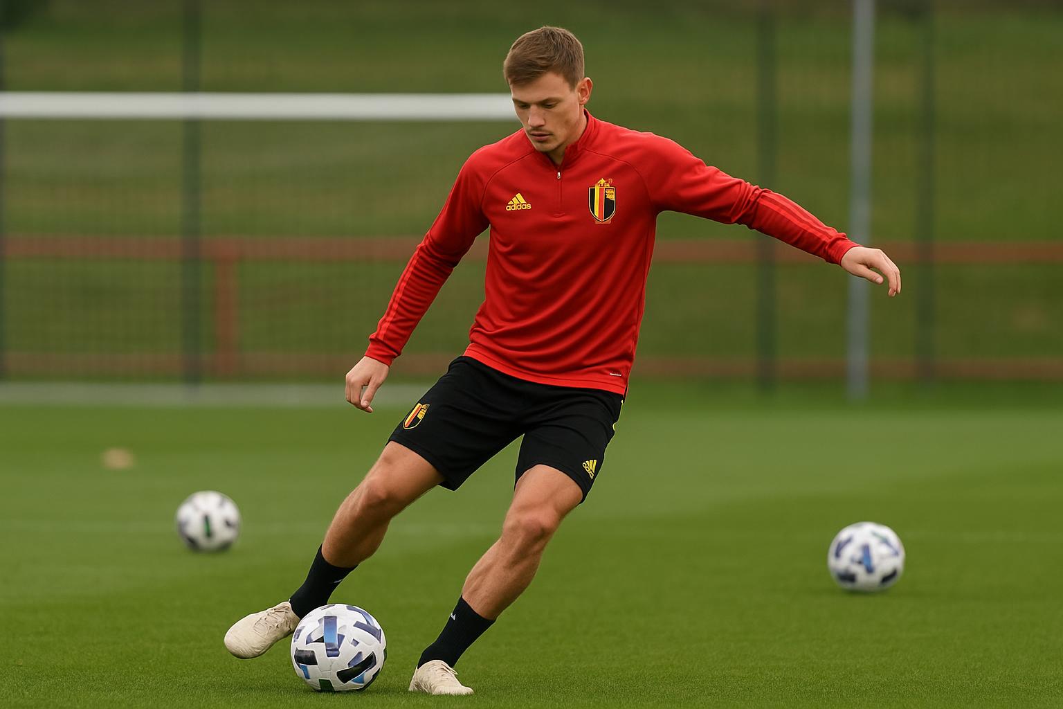 Roméo Lavia in training met België