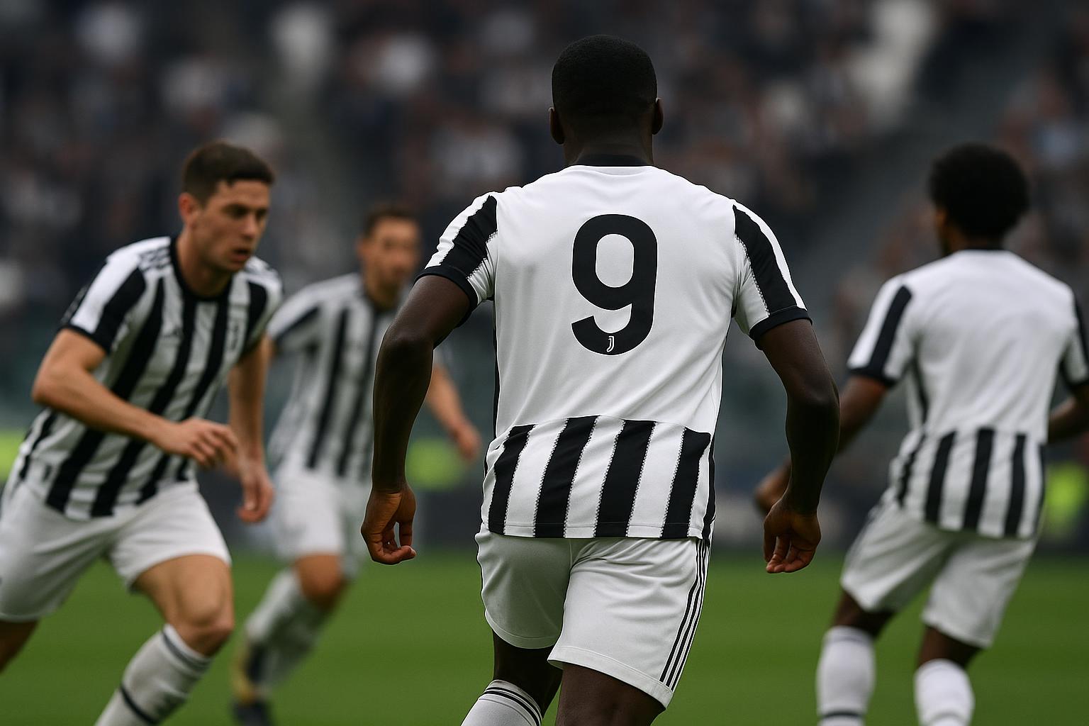Loïs Openda in actie met Juventus tijdens een wedstrijd