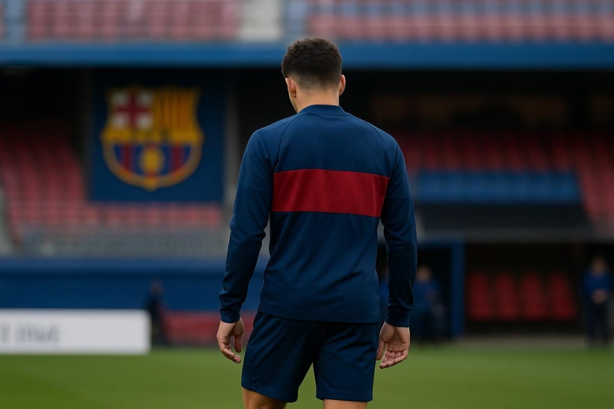 Hansi Flick langs de zijlijn bij FC Barcelona terwijl de club de zomermercato voorbereidt.