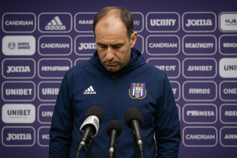 Jérémy Taravel langs de zijlijn bij RSC Anderlecht