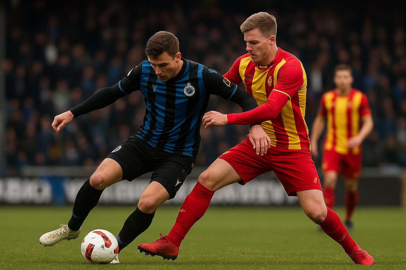 Hugo Vetlesen van Club Brugge in actie tijdens de wedstrijd tegen KV Mechelen