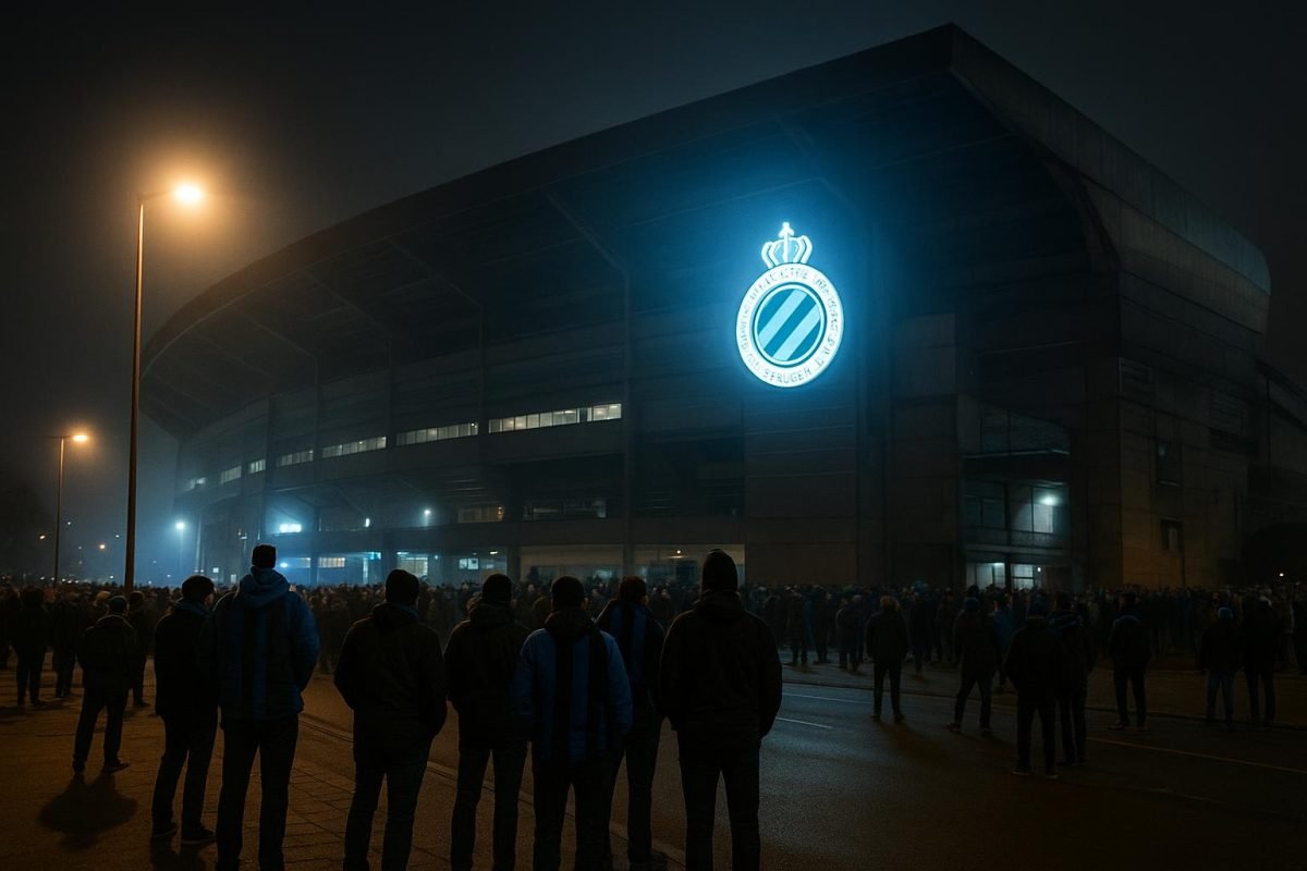 Sfeerbeeld rond het Jan Breydelstadion in aanloop naar de Champions’ Play-Offs.