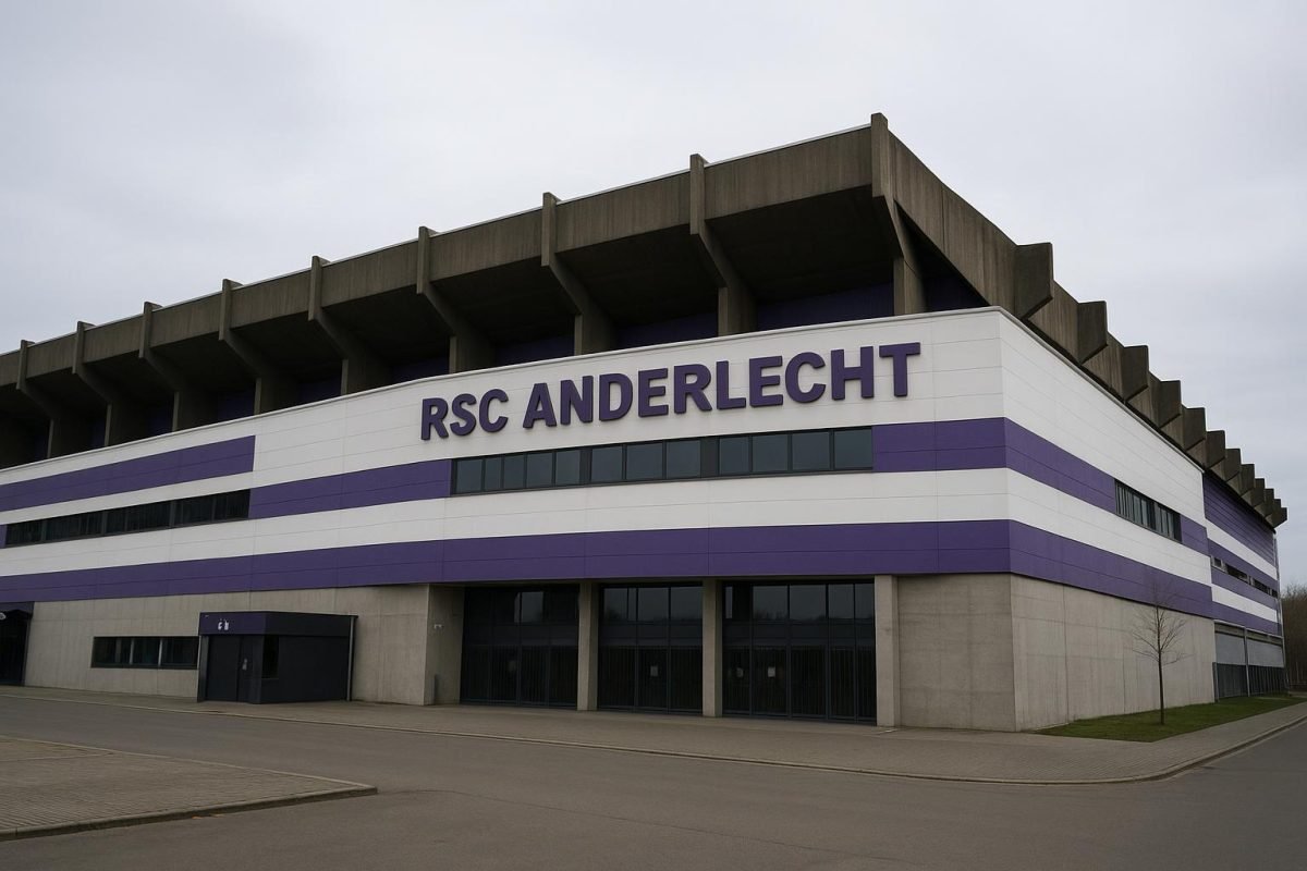 Sfeerbeeld rond het stadion van RSC Anderlecht in Brussel