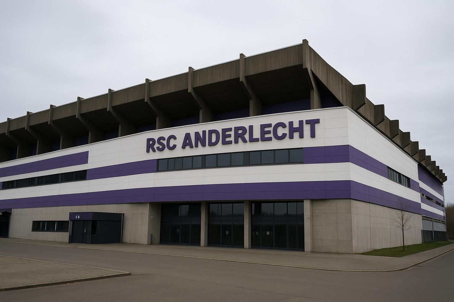 Sfeerbeeld rond het stadion van RSC Anderlecht in Brussel