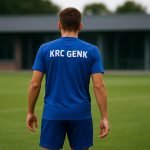 Training bij KRC Genk met een flankaanvaller in actie, zonder herkenbare gezichten.