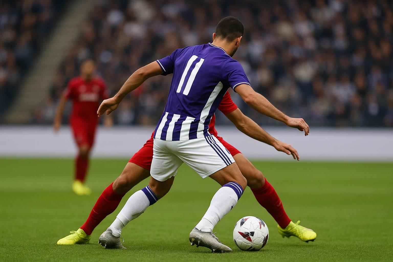 Nathan De Cat van RSC Anderlecht in actie op het middenveld tijdens een wedstrijd