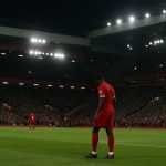 Sfeershot van Anfield tijdens een wedstrijd van Liverpool