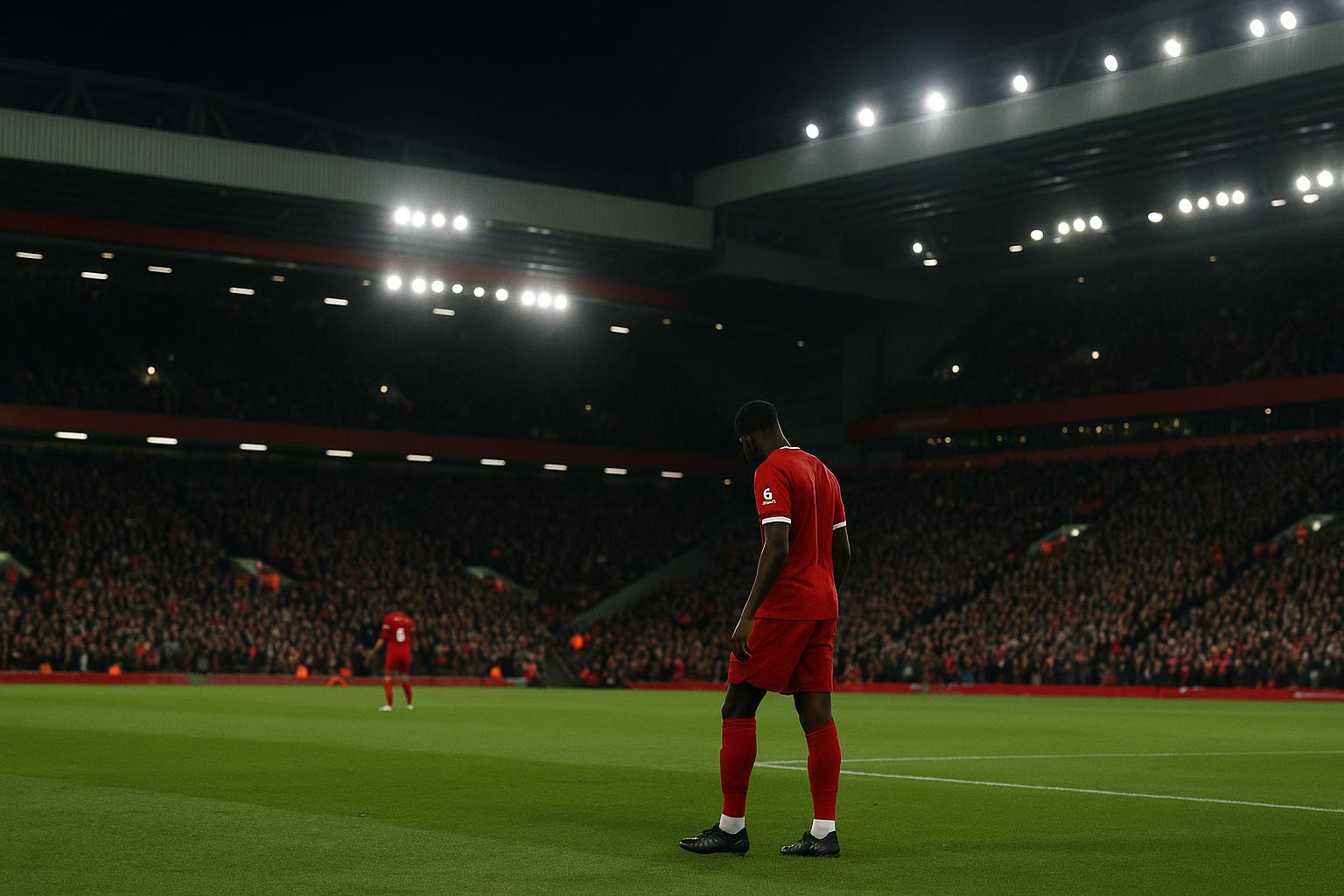 Sfeershot van Anfield tijdens een wedstrijd van Liverpool