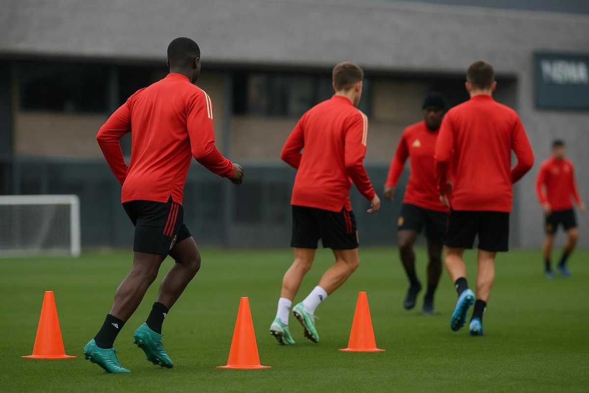 Training van de Rode Duivels in Tubeke in aanloop naar de oefenduels in de Verenigde Staten