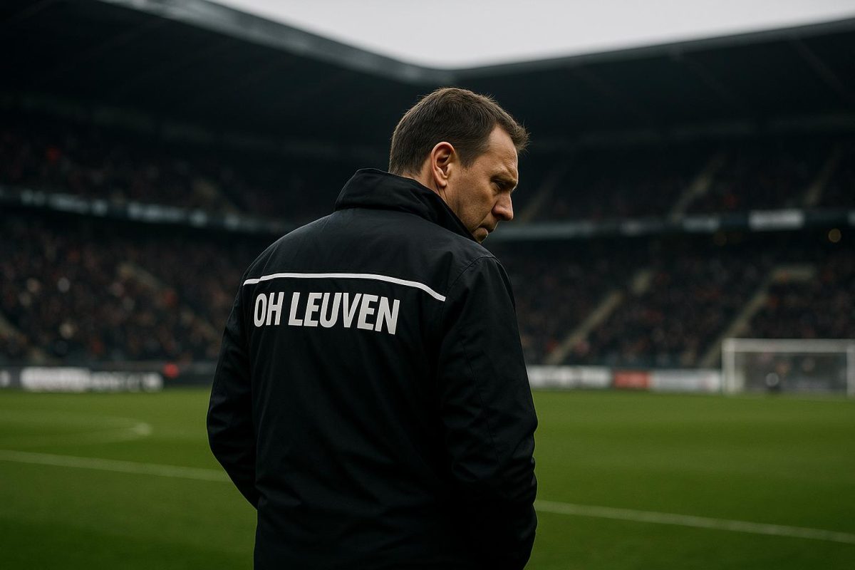 Felice Mazzu langs de zijlijn tijdens Anderlecht tegen OH Leuven in Lotto Park