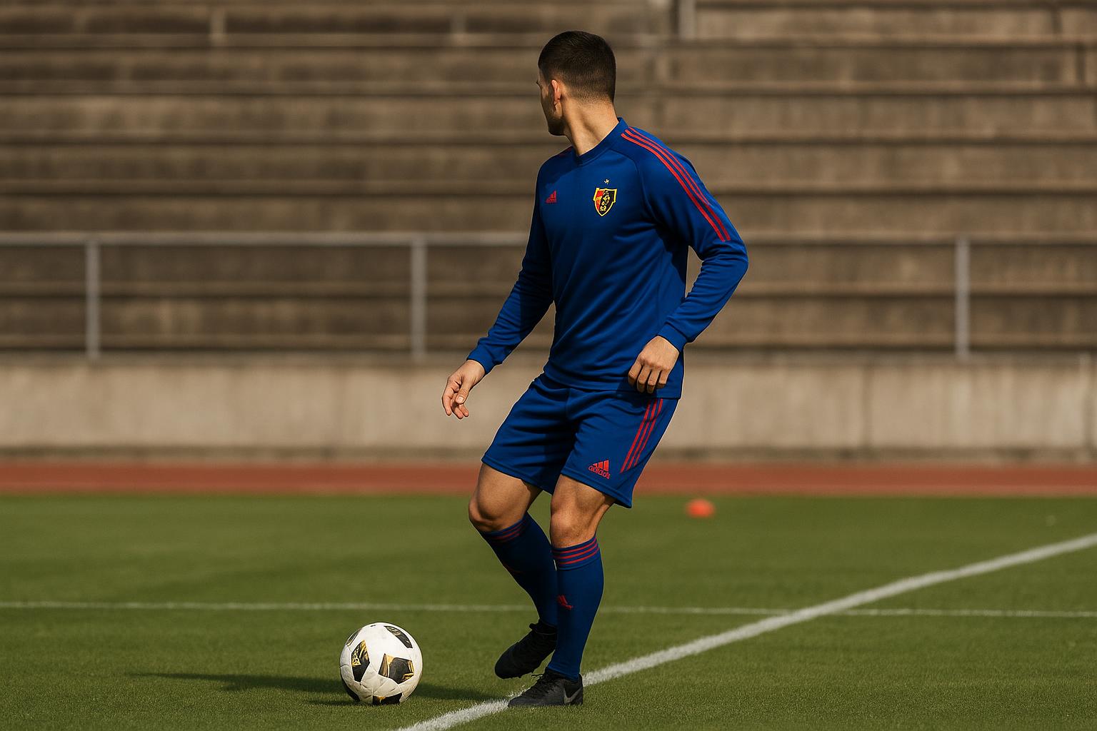 Julien Duranville in trainingscontext bij FC Basel