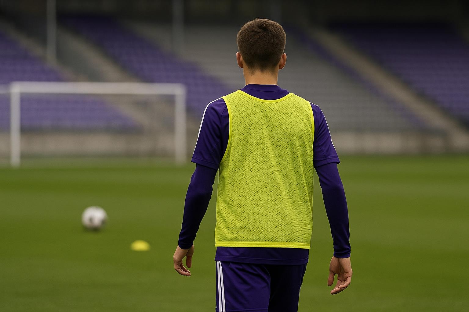 Verdediger in Dortmund-trainingsoutfit tijdens een oefensessie, gezien vanop de rug