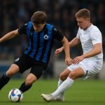 Manoël Verhaeghe in actie voor RWDM Brussels tijdens een wedstrijd