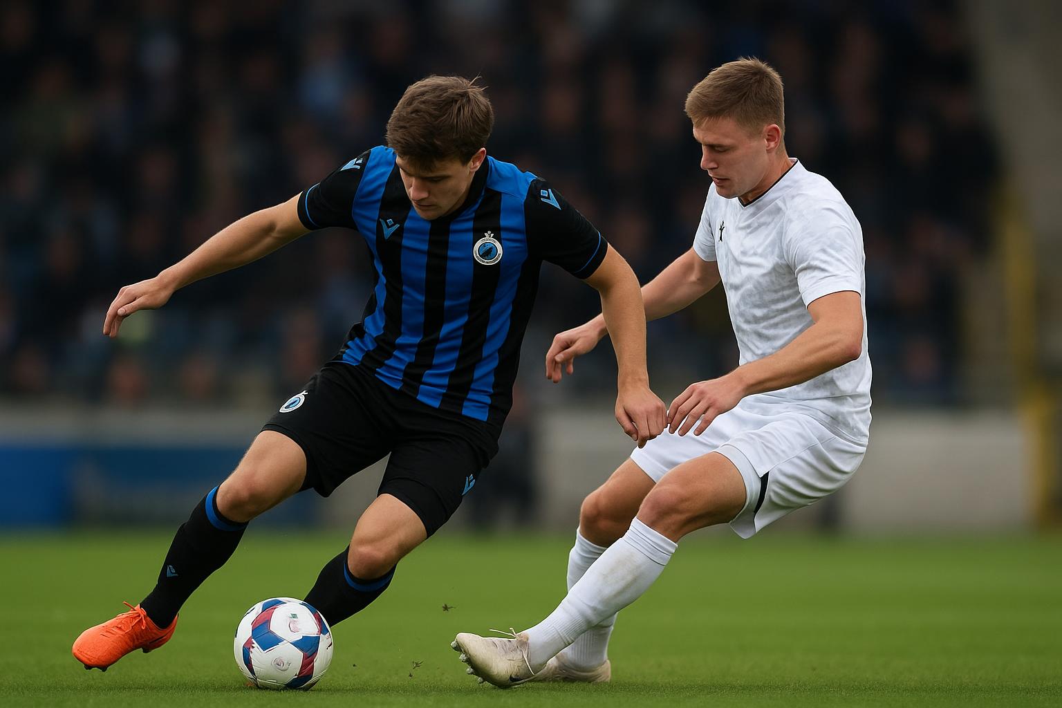 Manoël Verhaeghe in actie voor RWDM Brussels tijdens een wedstrijd