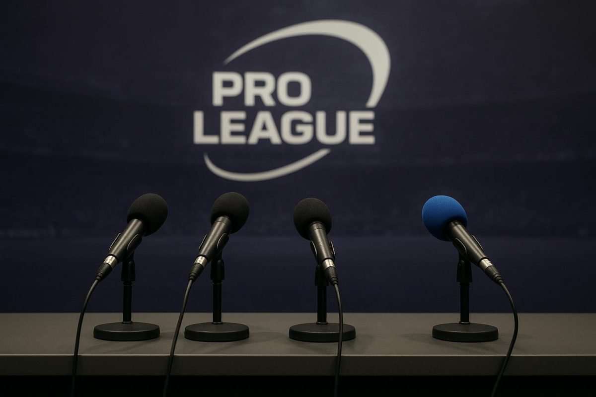 Persmoment van de Pro League in aanloop naar debat over het competitieformat