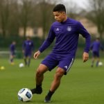 Mihajlo Cvetkovic van Anderlecht tijdens een trainingsmoment