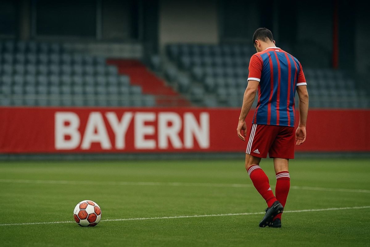 Sfeerbeeld van een training bij Bayern München, met spelers op het veld zonder herkenbare gezichten