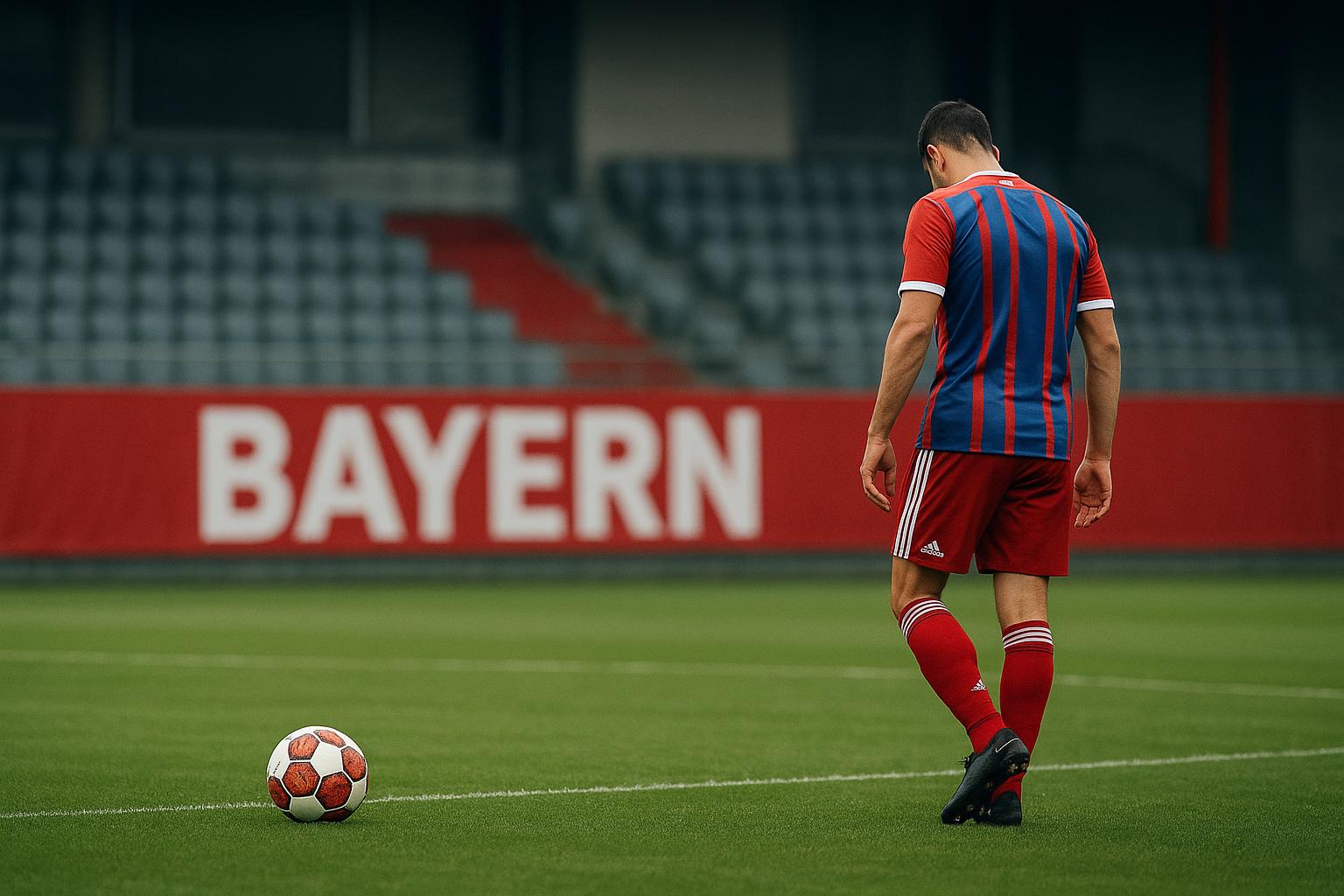 Sfeerbeeld van een training bij Bayern München, met spelers op het veld zonder herkenbare gezichten