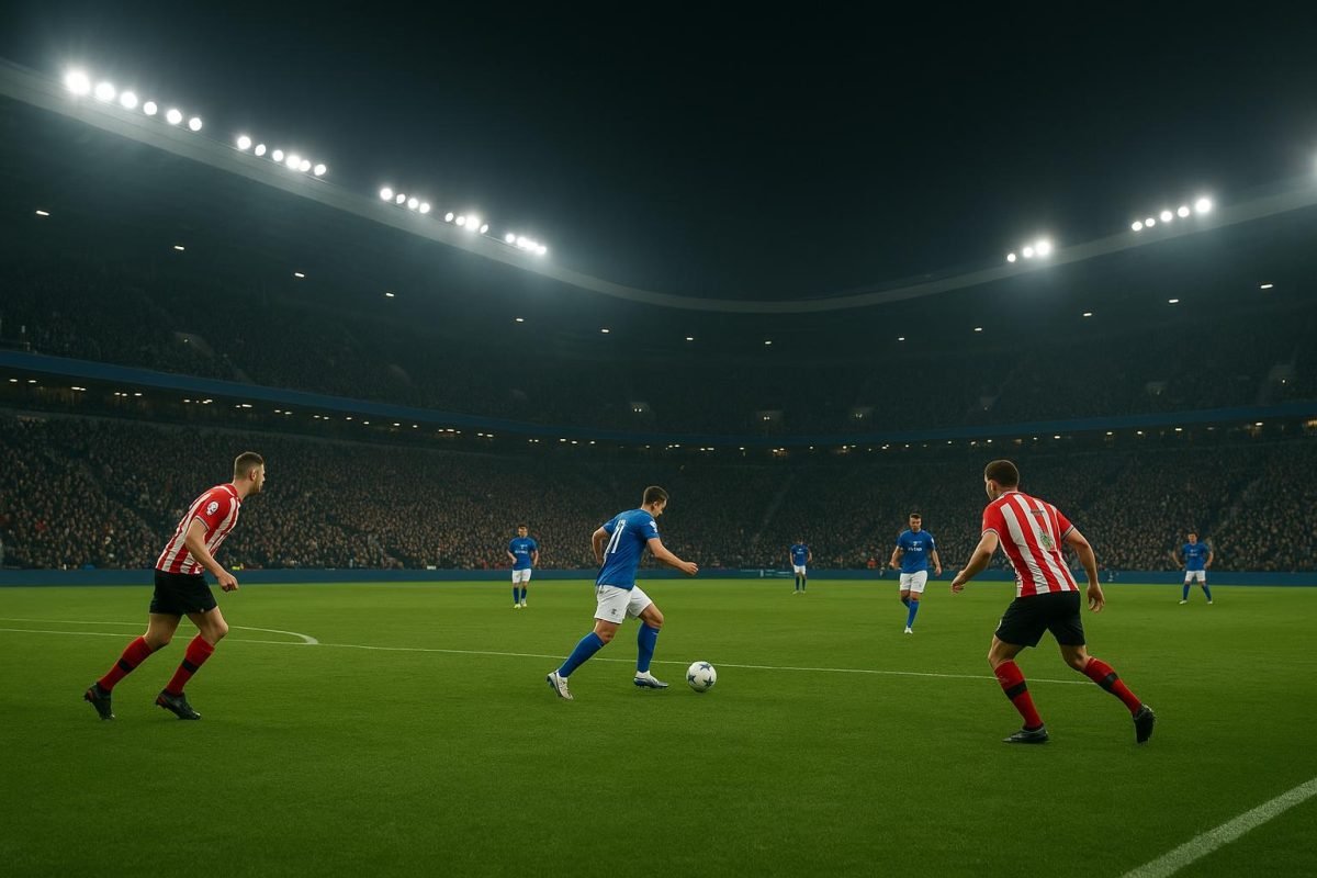 Sfeerbeeld in een Jupiler Pro League-stadion tijdens de titelstrijd