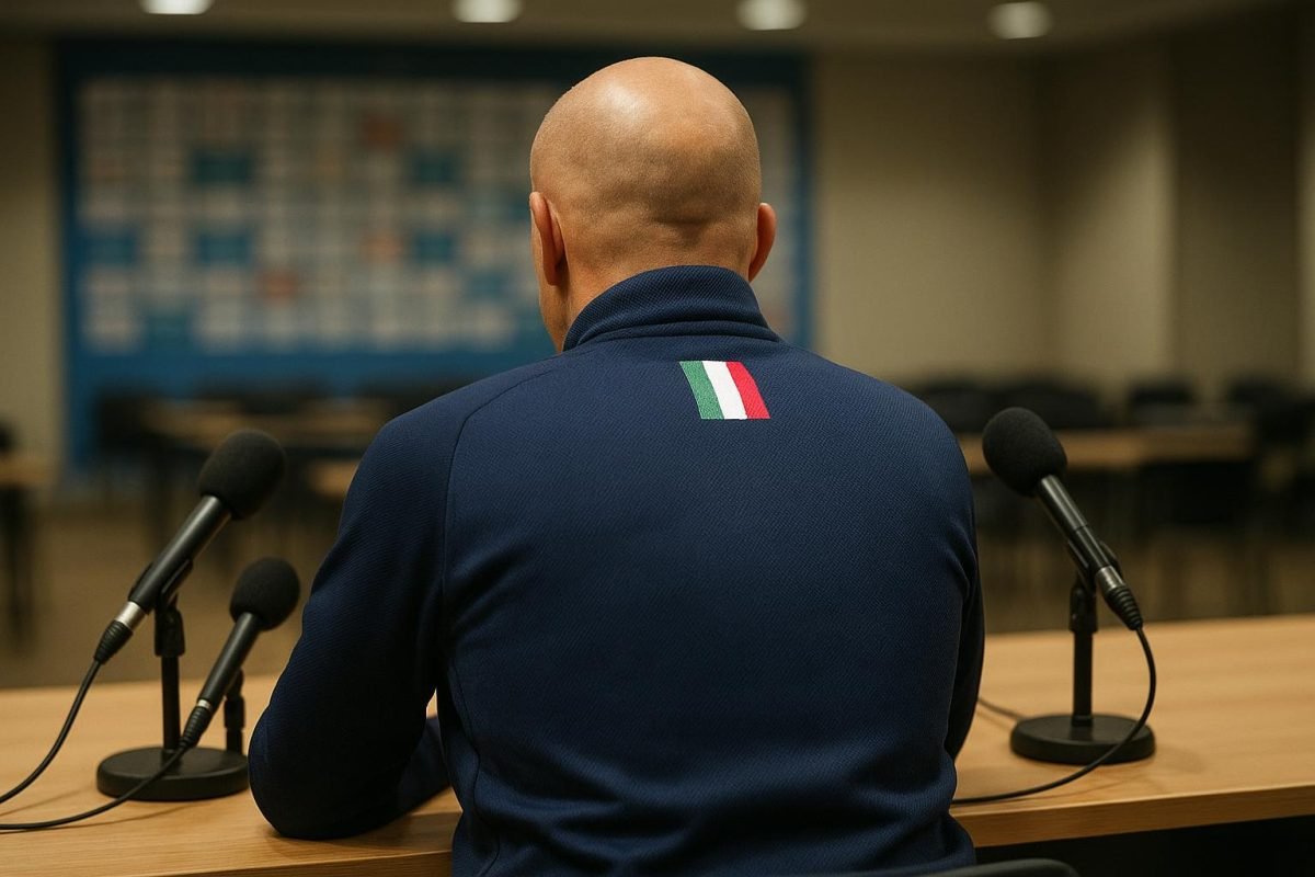 Gennaro Gattuso tijdens een persconferentie van Italië in aanloop naar de WK-play-offs