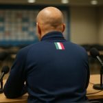 Gennaro Gattuso tijdens een persconferentie van Italië in aanloop naar de WK-play-offs