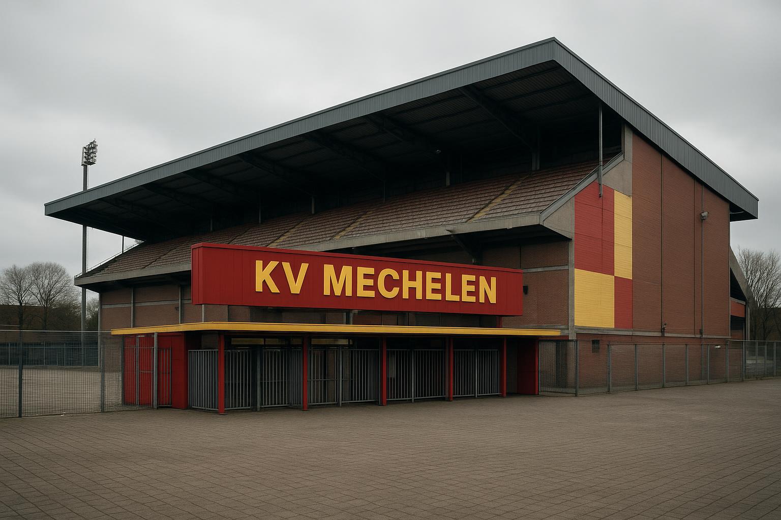 Sfeerbeeld rond het stadion van KV Mechelen zonder herkenbare gezichten