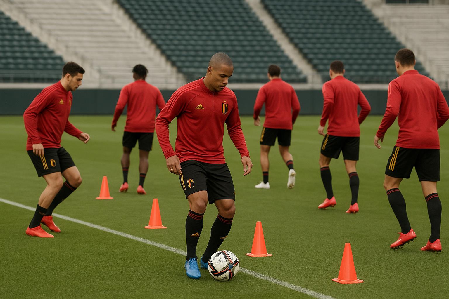 Rode Duivels op training tijdens de stage in de Verenigde Staten