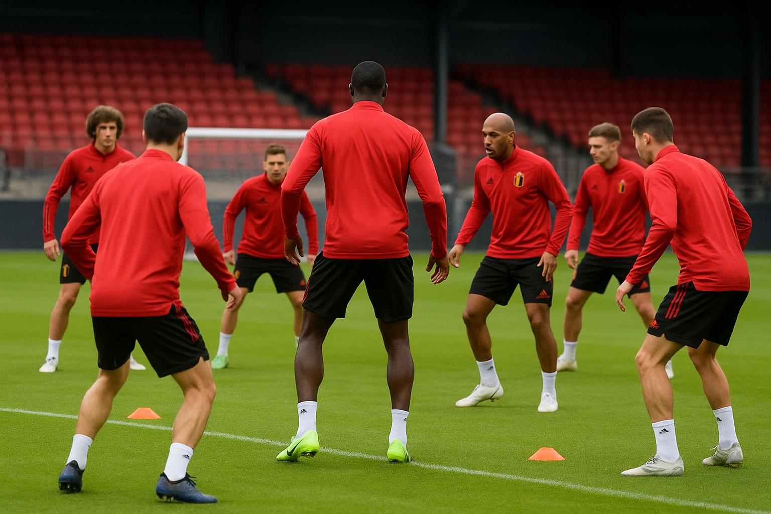 Bondscoach Rudi Garcia tijdens een training van de Rode Duivels op stage in de Verenigde Staten