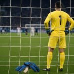 Simon Mignolet in Club Brugge-tenue tijdens een wedstrijdmoment