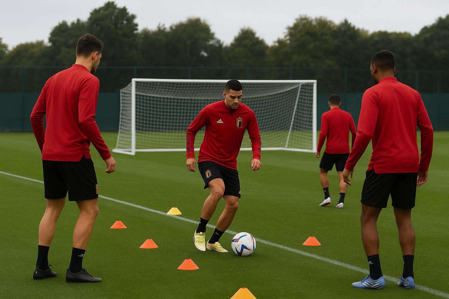 Training van de Rode Duivels op een oefenveld in de Verenigde Staten