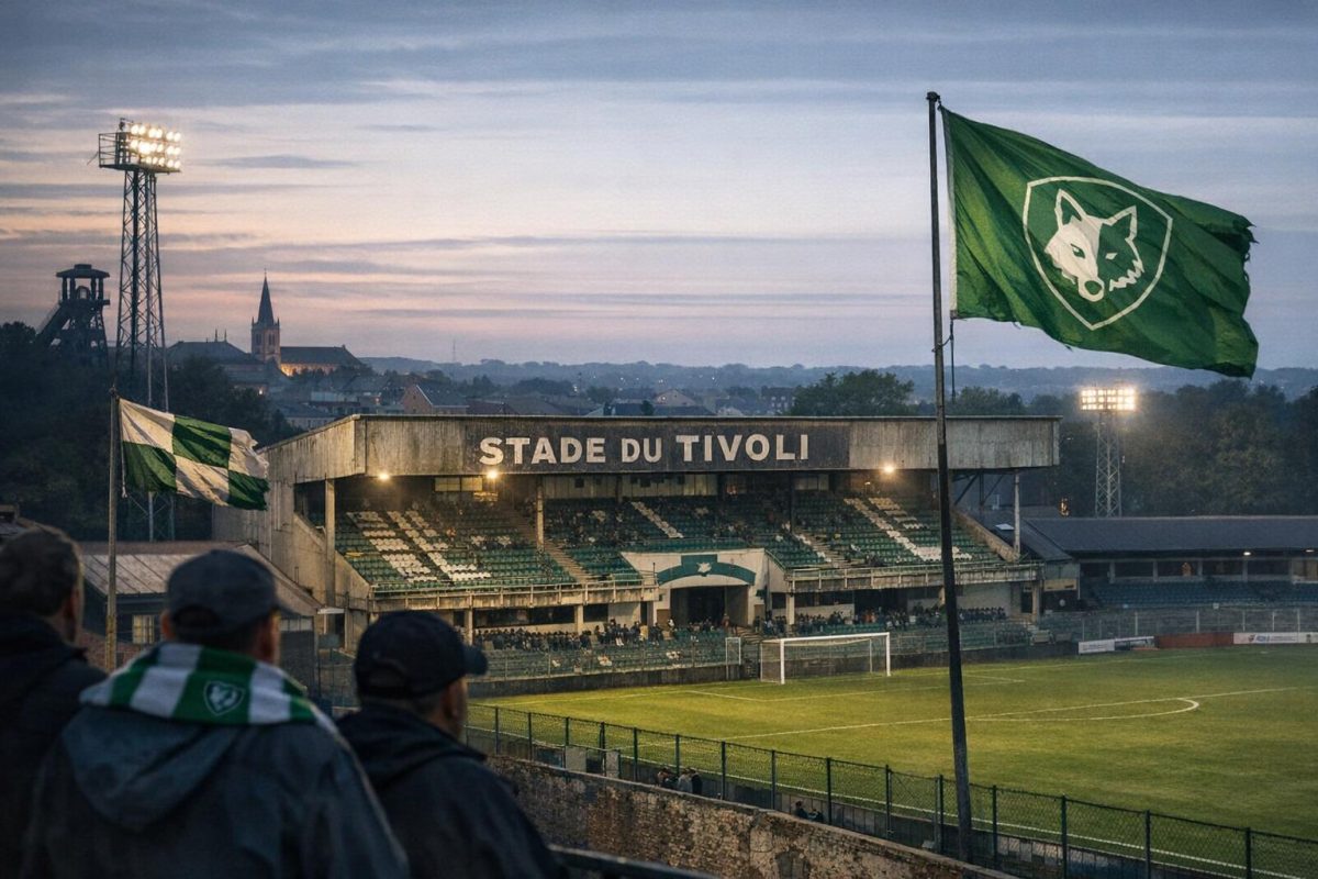 Sfeerbeeld van het Stade du Tivoli in La Louvière