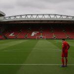 Sfeershot van Anfield in Liverpool in de context van het aangekondigde vertrek van Mohamed Salah.