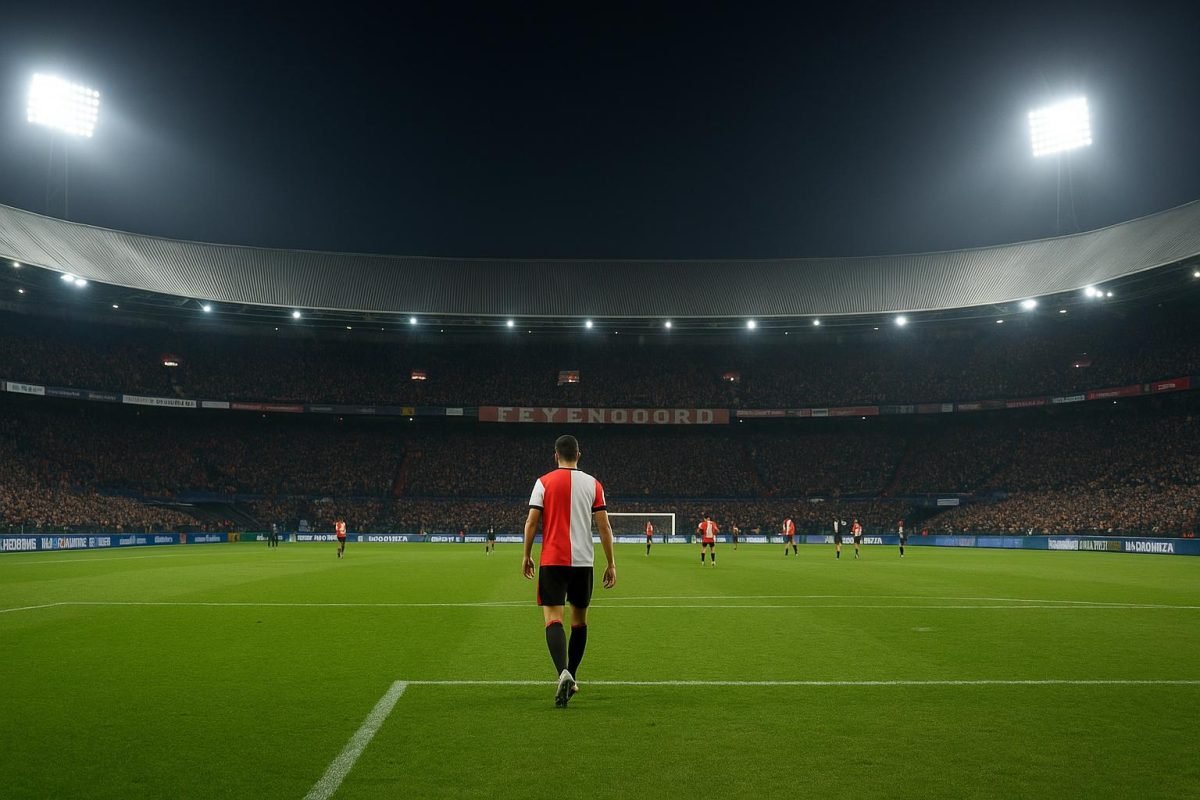 Sfeerbeeld in De Kuip bij Feyenoord rond een wedstrijdmoment